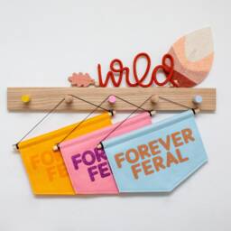 Forever Feral Felt Wall Banner. Wild Child Nursery Decor