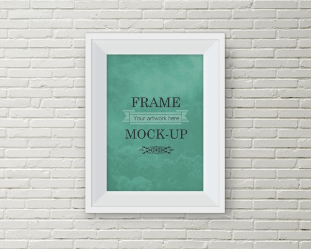 White A4 Mockup, White Frame Styled Stock, Stock Photo, Frame, White, Brick Background, A Series, A1, A2, A3, A4, A0, Digital, Download - image 1