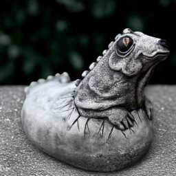Outdoor Baby Lizard Statue Concrete Figurine Stone Dragon Sculpture Garden Animal Decoration Handmade Art Animal Ornament Gift - thumbnail 3