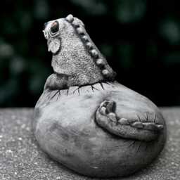 Outdoor Baby Lizard Statue Concrete Figurine Stone Dragon Sculpture Garden Animal Decoration Handmade Art Animal Ornament Gift - thumbnail 4