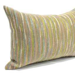Blue & Green Throw Pillow Cover Modern Striped Upholstery Fabric Pillowcase - thumbnail 1