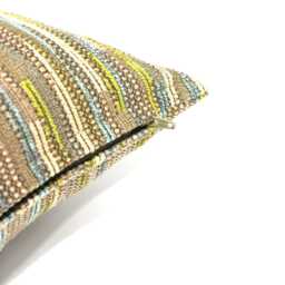 Blue & Green Throw Pillow Cover Modern Striped Upholstery Fabric Pillowcase - thumbnail 2