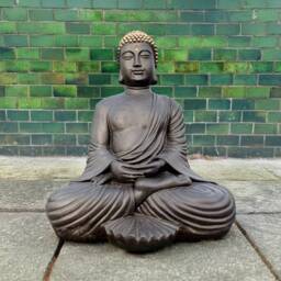 Concrete Buddha Statue For Garden Guardian Stone Sculpture Outdoor Sitting Zen Figurine Yard Decoration Cement Gift Japanese Ornament
