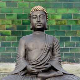 Concrete Buddha Statue For Garden Guardian Stone Sculpture Outdoor Sitting Zen Figurine Yard Decoration Cement Gift Japanese Ornament - thumbnail 4
