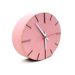 Wooden Wall Clock Silent Pink Minimalist Ellipse - thumbnail 3