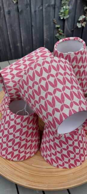 Red Linen Candle Clip Lampshade For Wall Lights Chandeliers - image 1