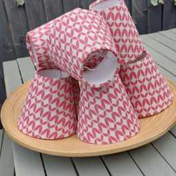 Red Linen Candle Clip Lampshade For Wall Lights Chandeliers - thumbnail 4