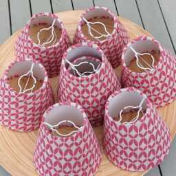 Red Linen Candle Clip Lampshade For Wall Lights Chandeliers - thumbnail 3