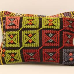 Throw Lumbar Kilim Pillow 14x20 Inch(35x50 cm Bohoturkish Kilim Pillowcover Chair Small Oblong Cushion Cover Tribal Pillow 4Bef-294 - thumbnail 2
