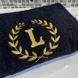 Embroidered Monogram Towels Laurel Leaf 500Gsm Cotton Towels - thumbnail 2