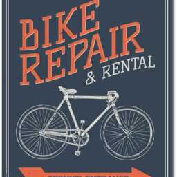Bike Repair Sign, Rental Bicycle Wall Decor, Bicyclist Gift, Lover Custom Shop Sign - Quality Aluminum Repairs - thumbnail 2