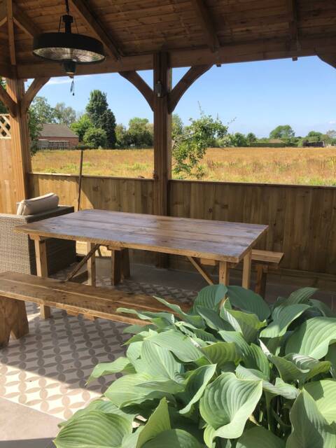 Reclaimed Scaffold Board Garden Table - Folding - image 1