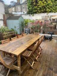 Reclaimed Scaffold Board Garden Table - Folding - thumbnail 2
