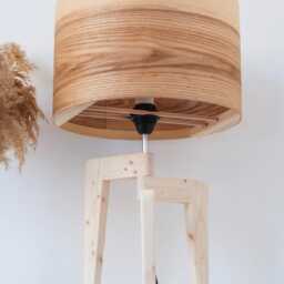 Rustic Olive Modern Table Lamp, Bedside Lamp For Cozy Bedroom, Scandinavian Style Desk Wood Farmhouse Decor - thumbnail 4