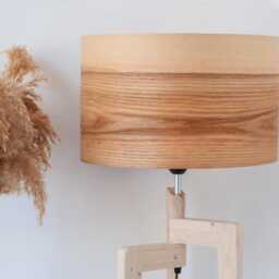Rustic Olive Modern Table Lamp, Bedside Lamp For Cozy Bedroom, Scandinavian Style Desk Wood Farmhouse Decor - thumbnail 3