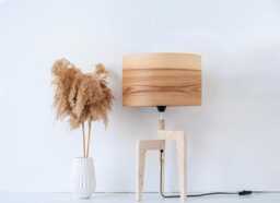 Rustic Olive Modern Table Lamp, Bedside Lamp For Cozy Bedroom, Scandinavian Style Desk Wood Farmhouse Decor