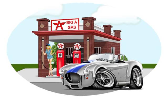1966 Cobra Gas Station Vinyl Wall Decal Classic Sports Car Decor - image 1