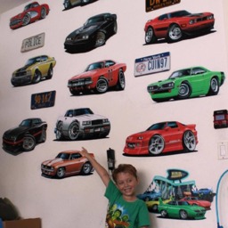 1966 Cobra Gas Station Vinyl Wall Decal Classic Sports Car Decor - thumbnail 3