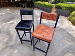Crocodile Leather Counter Stool - Cowhide With Crocodile Look Embossed Texture Back - Priced Per Stool - Fpbk