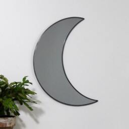 Moon Mirror Handmade Wall Half Crescent Waxing Waning Miroir - thumbnail 2