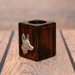 Pharaoh Hound - Wooden Candlestick With Dog, Souvenir, Decoration, Limited Edition, Collection - thumbnail 2