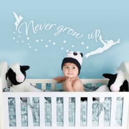 Peter Pan Wall Decal Quote Never Grow Up Children Flying Silhouette Fantasy Fairytale Decals Nursery Bedroom Baby Kids Playroom - 145 - thumbnail 2