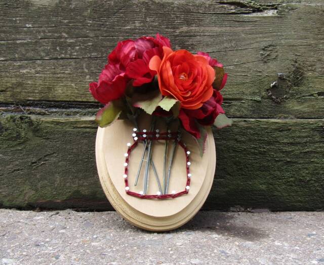Mini String Art Artificial Flower Pot Wall Decor - image 1