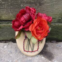 Mini String Art Artificial Flower Pot Wall Decor - thumbnail 2