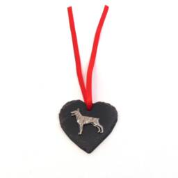 Doberman Design Slate Heart - 2026 Christmas Ornament Dog Decoration Dad Gift - thumbnail 3