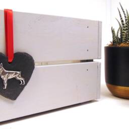 Doberman Design Slate Heart - 2026 Christmas Ornament Dog Decoration Dad Gift - thumbnail 2