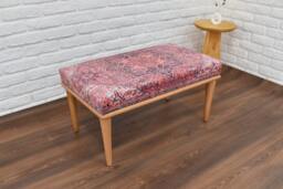 Ottoman Upholstered Bench, Handmade Furniture, Turkish Rug Aztec Farmhouse Decor, Entry Patio Furniture