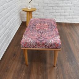 Ottoman Upholstered Bench, Handmade Furniture, Turkish Rug Aztec Farmhouse Decor, Entry Patio Furniture - thumbnail 2