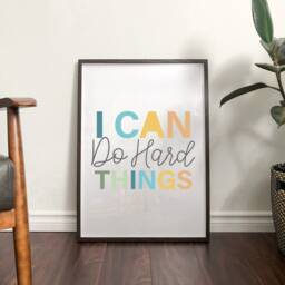 I Can Do Hard Things, Boys Bedroom Prints, Nursery Wall Art, Poster, Motivational Art - thumbnail 3