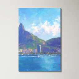 Rio De Janeiro Skyline 3 Panel Split Canvas Wall Art Christ The Redeemer Tropical Landscape Oil Painting Framed Home Decor Gift - thumbnail 4