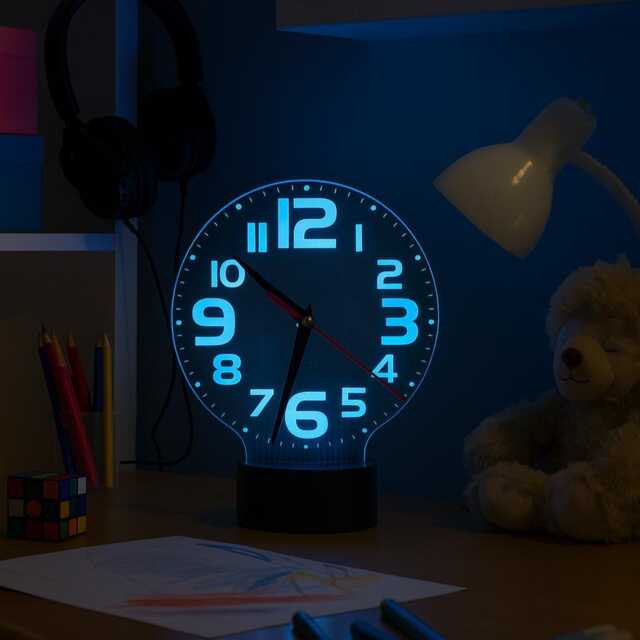 Dual-Function Led Clock & Lamp With 16 Colours For Bedroom & Living Spaces. Ideal Home Gift Or Sensory Device - image 1