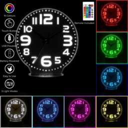 Dual-Function Led Clock & Lamp With 16 Colours For Bedroom & Living Spaces. Ideal Home Gift Or Sensory Device - thumbnail 2