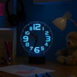 Dual-Function Led Clock & Lamp With 16 Colours For Bedroom & Living Spaces. Ideal Home Gift Or Sensory Device - thumbnail 1
