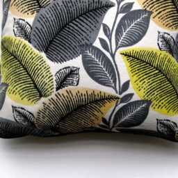 Vintage 50S Leaf Barkcloth Pillow Cover Mid-Century Modern Decor - 18x18 In - thumbnail 2