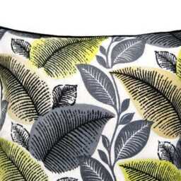 Vintage 50S Leaf Barkcloth Pillow Cover Mid-Century Modern Decor - 18x18 In - thumbnail 3