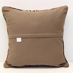 Handmade Kilim Pillow Cover 16x16, Turkish Boho Cushion - thumbnail 4