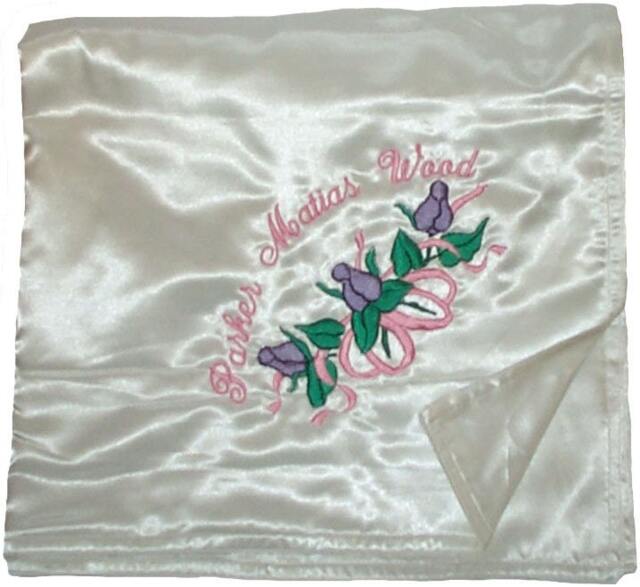 Two Sided Satin Baby Blanket - Embroidered & Personalized - image 1