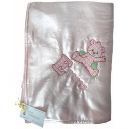 Two Sided Satin Baby Blanket - Embroidered & Personalized - thumbnail 4