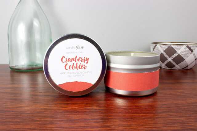 Cranberry Cobbler Soy Candle in 4Oz Tin, Scented Candle, Wood Wick Cranberry Cobbler Winter Tin - image 1