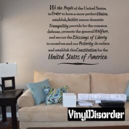 We The People Of United States, in Order To Form A Mor Perfect... - Vinyl Wall Decal Quotes Sticker Hd094Et - thumbnail 1