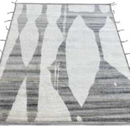 Hand-Knotted Moroccan Beni Ourain Rug, 100% Natural Wool, Modern Berber Carpet For Living Room - thumbnail 2