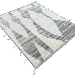 Hand-Knotted Moroccan Beni Ourain Rug, 100% Natural Wool, Modern Berber Carpet For Living Room - thumbnail 3