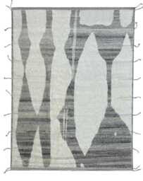 Hand-Knotted Moroccan Beni Ourain Rug, 100% Natural Wool, Modern Berber Carpet For Living Room - thumbnail 1