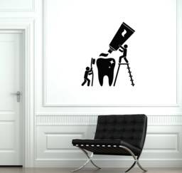 Dentist Office Vinyl Wall Decal Dental Clinic Tooth Cleaning Interior Toothpaste Brush Stickers Mural - #2908Di - thumbnail 1