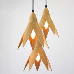 Oak Wood Pendant Light Scandinavian Minimalist Hanging Lamp - thumbnail 1