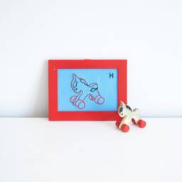Funny Sweet Embroidery Little Horsey in Frame, Horse, Reuse, Recycled Nursery, Cute Baby Shower Gift, Wall Art, Sweet, Toys - thumbnail 2